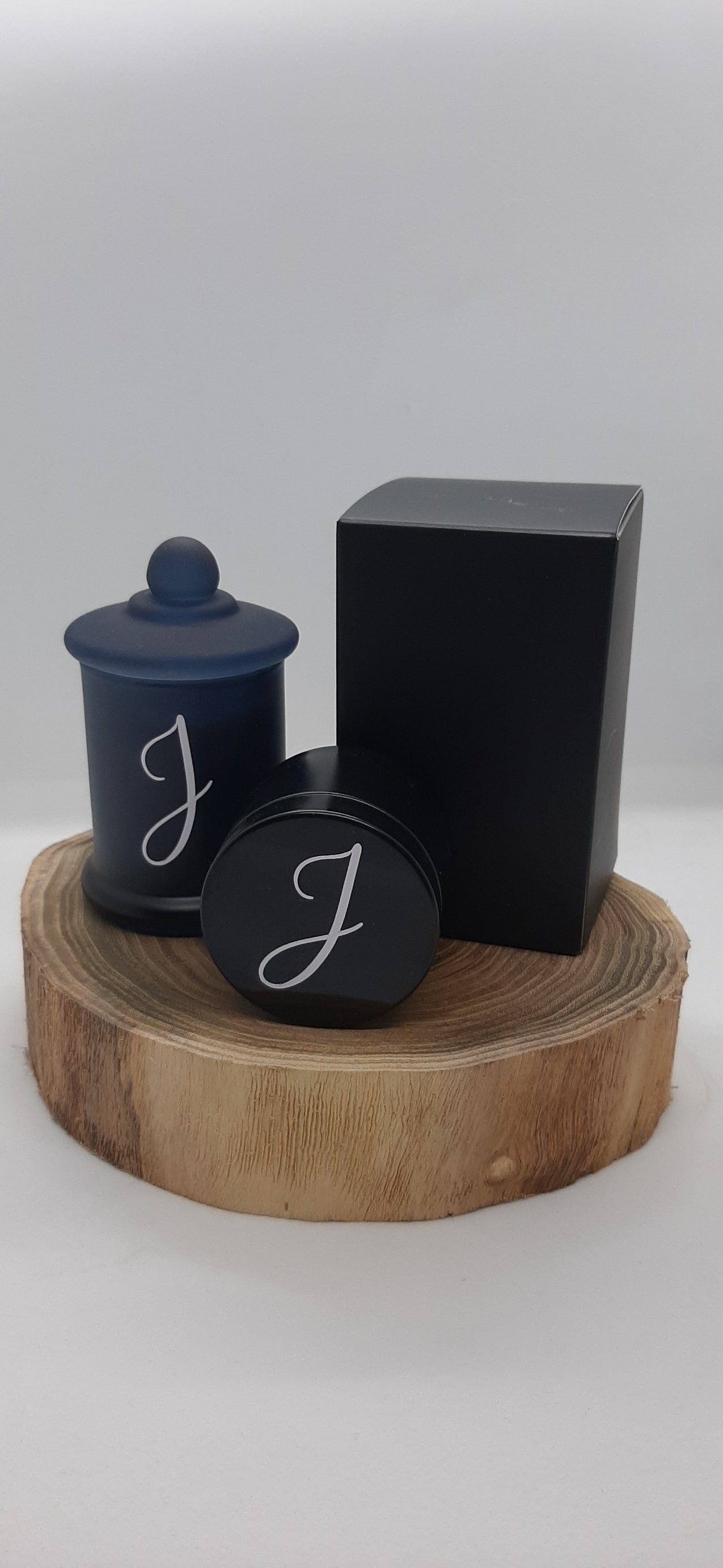 Soy Wax Candle in a Frosted Navy Jar (small)