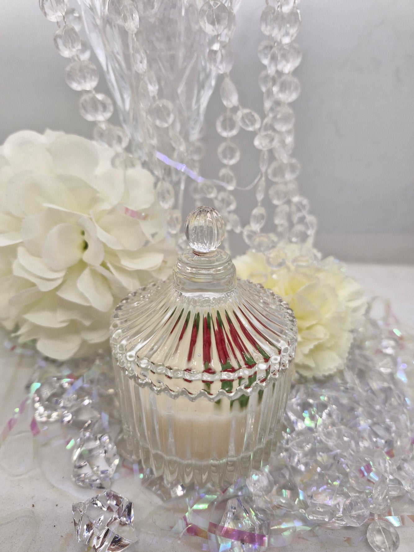 Clear Glass Carousel Candle